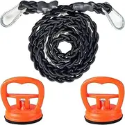 Retractable Portable Clothesline for Travel，Tri-Braided Clothing line with Strong Suction Cups and Metal Hooks, for Indoor Laundry Drying line,Outdoor Camping Accessories, Without Clothes Clips
