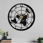 Flat Earth Metal Wall Clock, World Map, Globe Office Wall Art, Azimuthal Decor