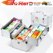 First Aid Box Medicine Cabinet Lockable Medication Organizer Aluminum Alloy Box