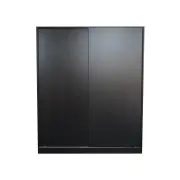 Design Square Multi-Purpose Built-In Modular Sliding Door Wardrobe Closet Clothes Storage - Black