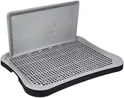 Whtkoph Indoor Dog Pee Tray, Pee Pad Holder, Potty Tray with Grate, Portable Dog Training Toilet, Black Gray