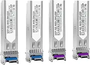 2 Pair of 1.25G SFP Bidi Transceiver, 1000Base-BIDI SingleMode Simplex LC Fiber Module for Cisco GLC-BX-D, Ubiquiti UniFi UF-SM-1G-S, Mikrotik and More, SMF 1490nm/1310nm, DDM, up to 20 km