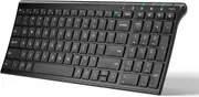 Iclever BK10 Bluetooth Keyboard, Multi Device Keyboard Rechargeable Bluetooth 5.1 with Number Pad Ergonomic Design Full Size Stable Connection Keyboard for Ipad, Iphone, Mac, Ios, Android, Windows