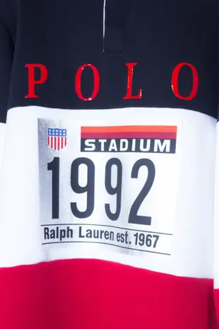 POLO Ralph Lauren Stadium 1992 Long sleeve Rugby Tee. 拼接 polo杉