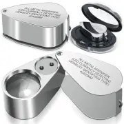2 Pack 40X Jewelers Loupe Magnifier Magnifying Glasses, LED/UV Illuminated Je...