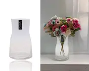 bulk 12 Clear Glass Vase Taper Waisted 8x17cm