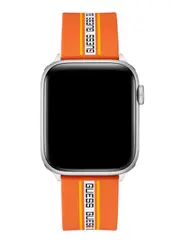 GUESS Men's Orange Logo Silicone Apple Strap (42-44MM)