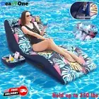 Pool Float Lounge, Outdoor Heavy Duty Adult Size Lounger Inflatable Pool Raft