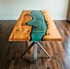 Coffee, Dinning Table Clear Epoxy Resin Art, Epoxy Resin Accacia Wood Table Top