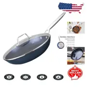 8-Inch Non-Stick Frying Pan with Lid - Induction Ready, Titanium Coated Skillet