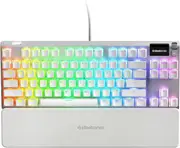 SteelSeries Apex 7 TKL Compact Mechanical Gaming Keyboard (Red Switch) - White - Refurbished (Premium Condition)