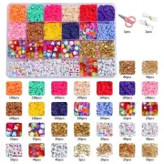 12 Colors 4000pcs DIY Ceramic Loose Bead Set 6mm Flat Round Polymer Clay Beads J