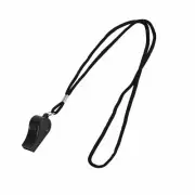 12pcs Plastic Whistle Black Loud Crisp Sound Sports Whistle With Lanyard EJ