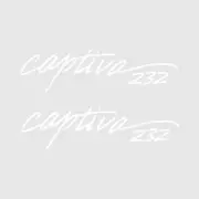 Rinker Boat Brand Decal | 232 Captiva White 27 x 6 1/2 Inch (Pair)