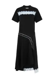 3.1 Phillip Lim Deconstructed Cotton T-shirt Midi Dress - Black - M (UK12 / M) M (UK12 / M)
