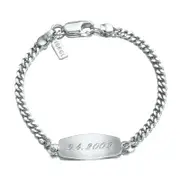 925 Sterling Silver Plated Baby ID Bracelet with Parrot Clasp - USA Made