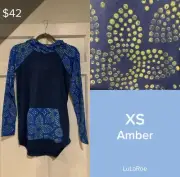 LuLaRoe BRAND NEW Amber Hoodie Pull Over Sweatshirt Hooded XS Blue
