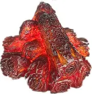 Realistic Burning Charcoal LED Lamp - Artificial Fireplace with Glowing Flame and Wood Logs - Flamel