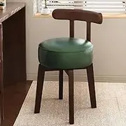 360° Rotatable Makeup Chair, Retro Solid Wood Makeup Chair, Dressing Table Stool, Compact Appearance, Soft, Space Saving