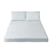 Light Blue Luxury Cotton Fitted Sheet Set
