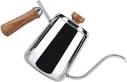 LALADEFIEE Hand Brew Coffee Kettle Stainless Steel Gooseneck Pot with Wooden Handle for Stovetop Brewing High Temperature Resistant Present for Coffee Lovers