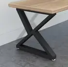 Black Metal Coffee Table Leg 16 inch Heavy Duty Z Shape Table Legs DIY Modern