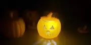 Six Fall, Halloween Jack 'o Lanterns Decorative Miniature With Light