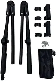 Leefasy Folding Wagon Push Handle Trolley Handle Wagon Handle Foldable Push Pull Bar for Garden Carts, Black