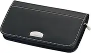 [noTrash2003] Travel Document Organiser for Men and Women, Family Travel Organiser, Bonded Leather Case, Case for Tickets, Money, Pen, Credit Cards, Black, Zip, 24.5 x 13 x 2.5 cm, Black, 24,5 x 13 x