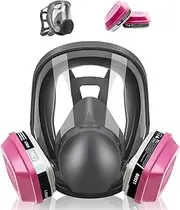 Full Face Respirator Mask with 60921 filter, Full Face Cover, Wide Field of View & Eye Protection Gas Cover, Organic Vapor Dust Mark for Painting, Welding, Polishing, Woodworking, Sanding