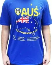 New Authentic Leeds United 2022 Australia Tour Blue T-shirt XL