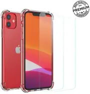 2XGlass Screen Protector+Soft Gel Cover For iPhone 16e 15 14 13 12 11 XS Max XR