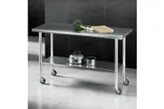 Cefito 1524x610mm Stainless Steel Kitchen Bench with Wheels 304