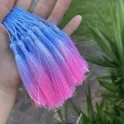Light blue-pink gradient color Fringe Tassel Sewing Bookmark Pendant Trim 20pcs
