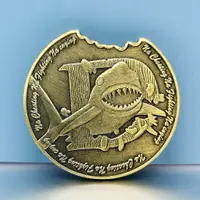 在飛比找樂天市場購物網優惠-電影大白鯊紀念章保護鯊魚動物硬幣 海洋保護青銅異型缺口硬幣