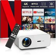 ZOOMCAT WiFi6 Bluetooth Full HD 1080P Projector 26000 Lumen 4K Home Cinema Supported, Car 6D/4P Keystone Correction, Smart Video Projector with YouTube Netflix