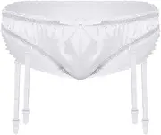 [WANFJ] Erotic Clothing Mens Erotic Lingerie Shiny Ruffled G-String Panties Sissy Panties Thong Thong Underwear with Garters