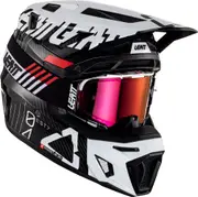 Leatt 9.5 Carbon S23, motocross helmet , color: Black/White , size: XXL