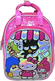 [Fast Forward] Hello Kitty and Friends Backpack Officially Licensed Mini Deluxe Bag with Sequins 9 Inch Travel Tote, Pink