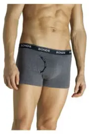 Authentic Bonds Mens Guyfront Trunks Underwear Shorts Briefs Grey/Black