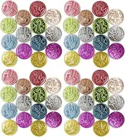 100pcs Colored Lucky Pretend Game for Reward Carnival Pirate Bulk Entertainment Coins Plastic Colorful