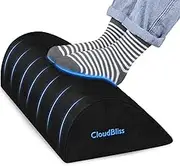 CloudBliss Foot Rest for Under Desk at Work,Office Desk Accessories with Memory Foam and Washable Removable Cover, Foot Stool for Office, Car, Home to Foot Support and Relax Ankles, Black