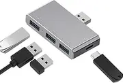 Laptop Docking Stations - 4-in-1 Type-C 3 Monitor Docking Station - Portable Multifunctional USB C Double Monitor for Computer, Phone