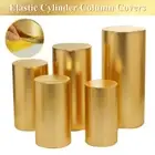 Round Column Cylinder Pedestal Wedding Party Cake Decor Display Stand Gold Cover