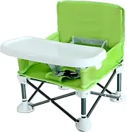 クロウ華 Portable High Chair,Baby Outdoor Beach Chair with Non-Slip Pads High Stability Strong Load-Bearing Portable Compact Folding Chair Kids Infant Dinner Table Green