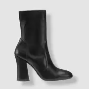 $650 Stuart Weitzman Women's Black Curveblock 100 Bootie Boot Shoes Size 8