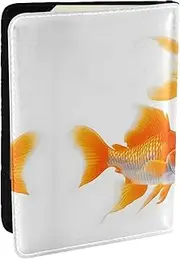 [JEJEA] Cute Goldfishes Print Travel Organizer Credit Cards Case Passport BookPassport Holder Cover Wallet forTraveling,, Black, One Size