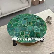 Green Agate Side Table, Agate Table Top, Agate Sofa Center Round Table Home Deco