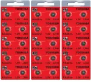 LR41 / AG3 Toshiba 1.5V Alkaline Pack Of 30 Button Cell Batteries EXP 2024