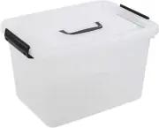 1-Pack Plastic Storage Box, Clear Latch Box with Handle and Lid, 10 L